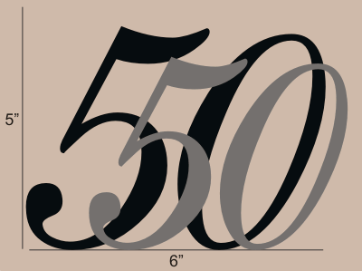 Anniversary Cake Topper Size